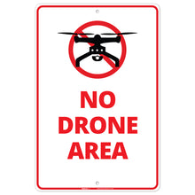 Load image into Gallery viewer, No Drone Area Sign - 12x18&quot;
